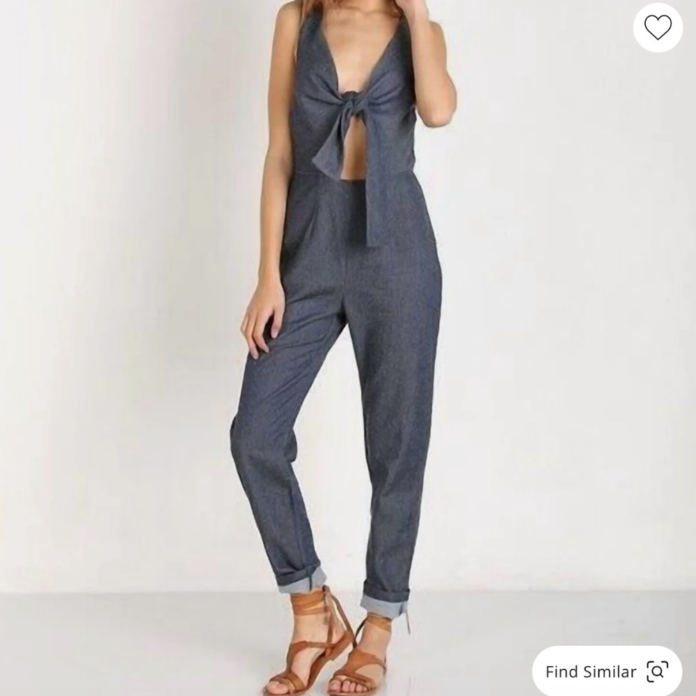 Solid & Striped Silk Cotton Cut Out Sleeveless Tie Jumpsuit Size M